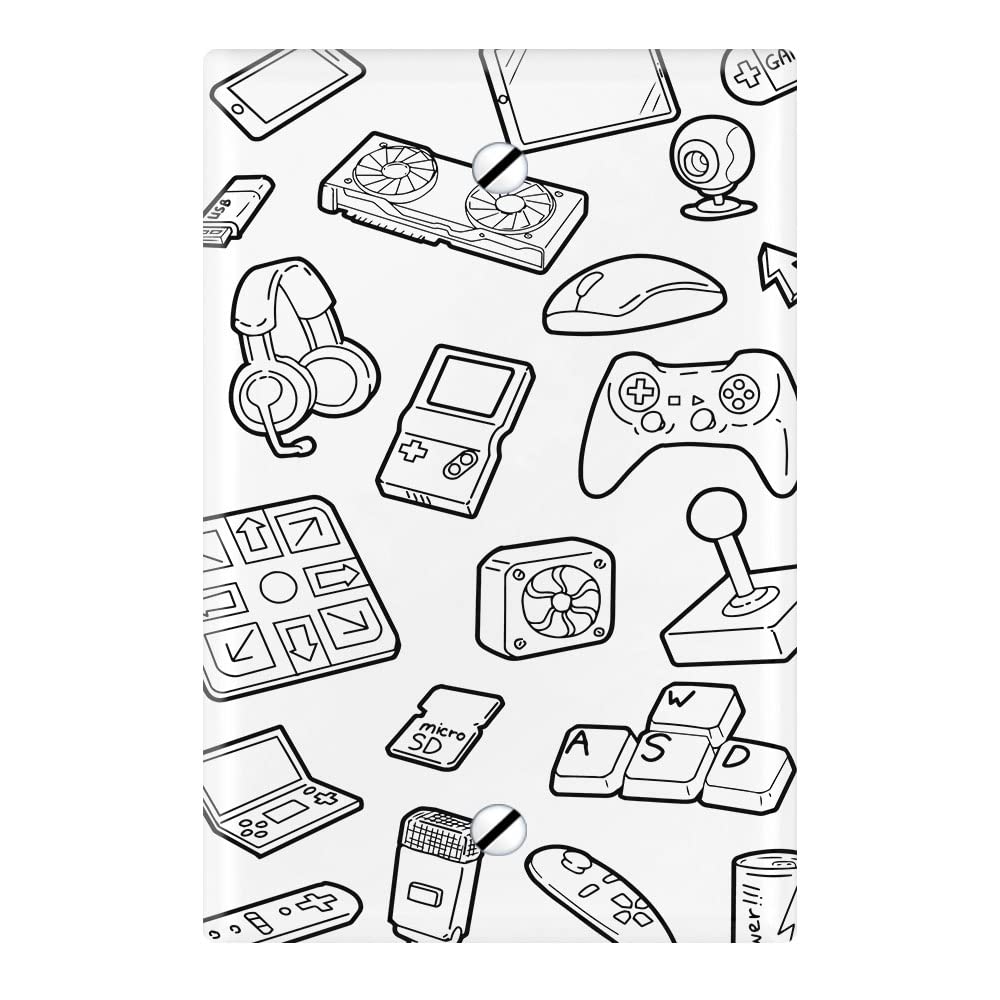 WIRESTER 1-Gang Blank Switch Plate Cover - White Wall Plate for Home & Office - Perfect for Gamers, Tech Enthusiasts & Modern Decor