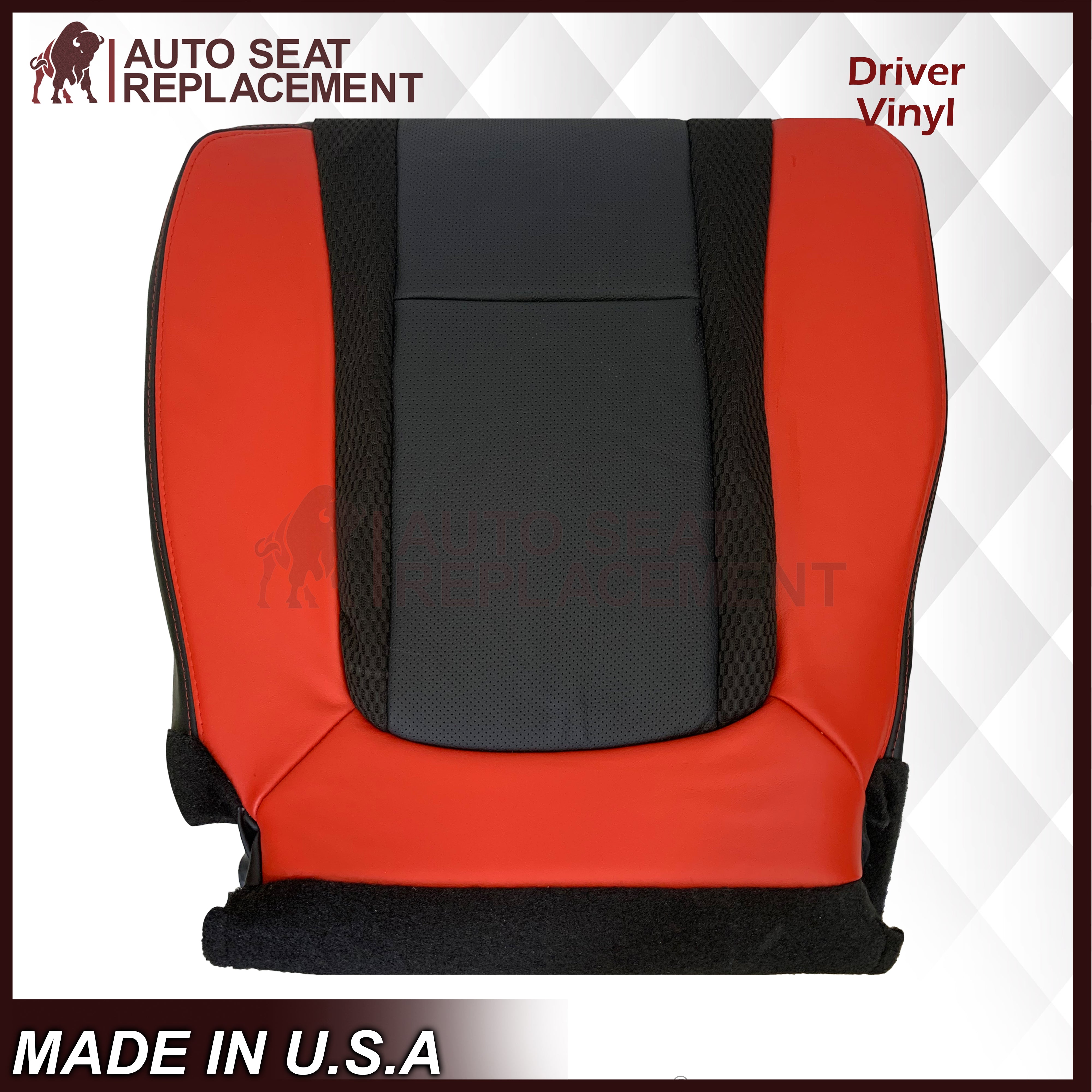 2014 Ford F-150 Raptor SVT Custom Perforated Seat Covers - Red & Black 2-Tone Design | Genuine Leather or Premium Vinyl Options | Perfect for Off-Roading & Truck Enthusiasts