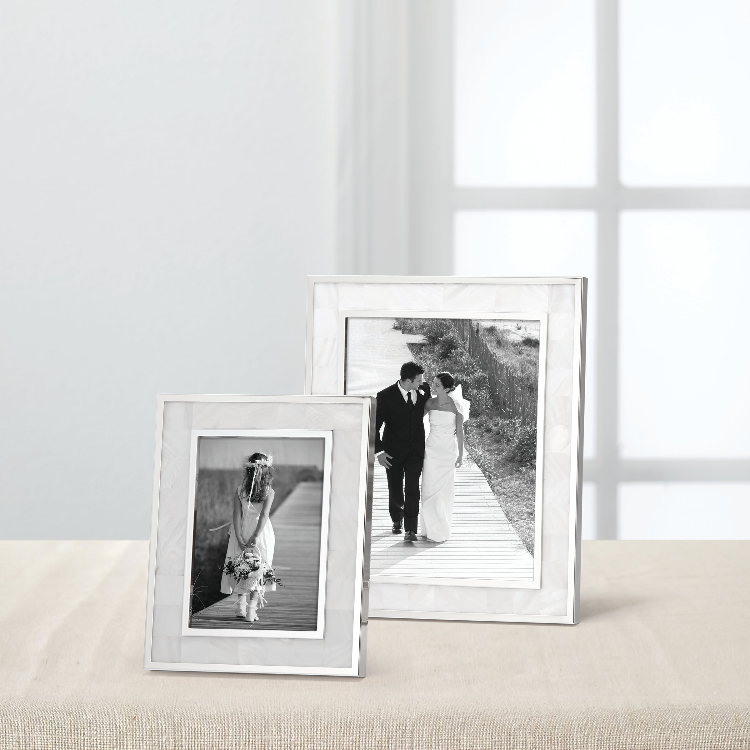 Elegant Mother of Pearl 5x7 Photo Frame - Perfect for Wedding, Anniversary & Home Decor Gifts