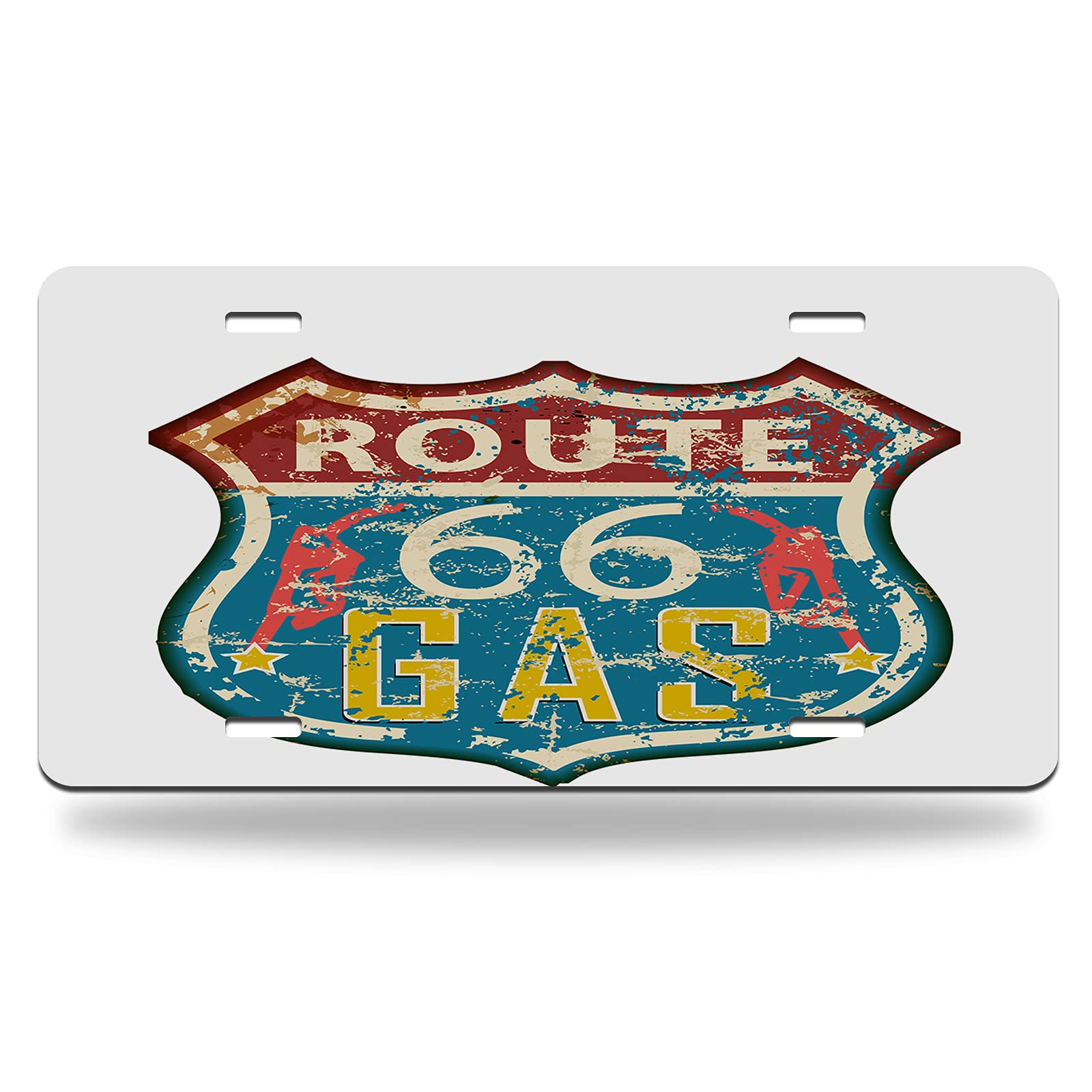 Vintage Route 66 Metal License Plate - 12