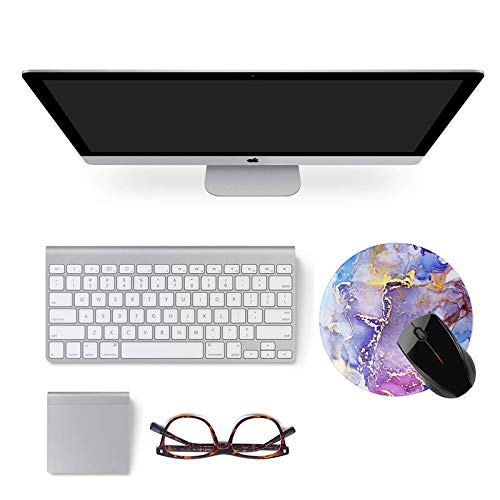 Premium Round Gaming Mouse Pad - Non-Slip Rubber Base with Stitched Edge (7.9