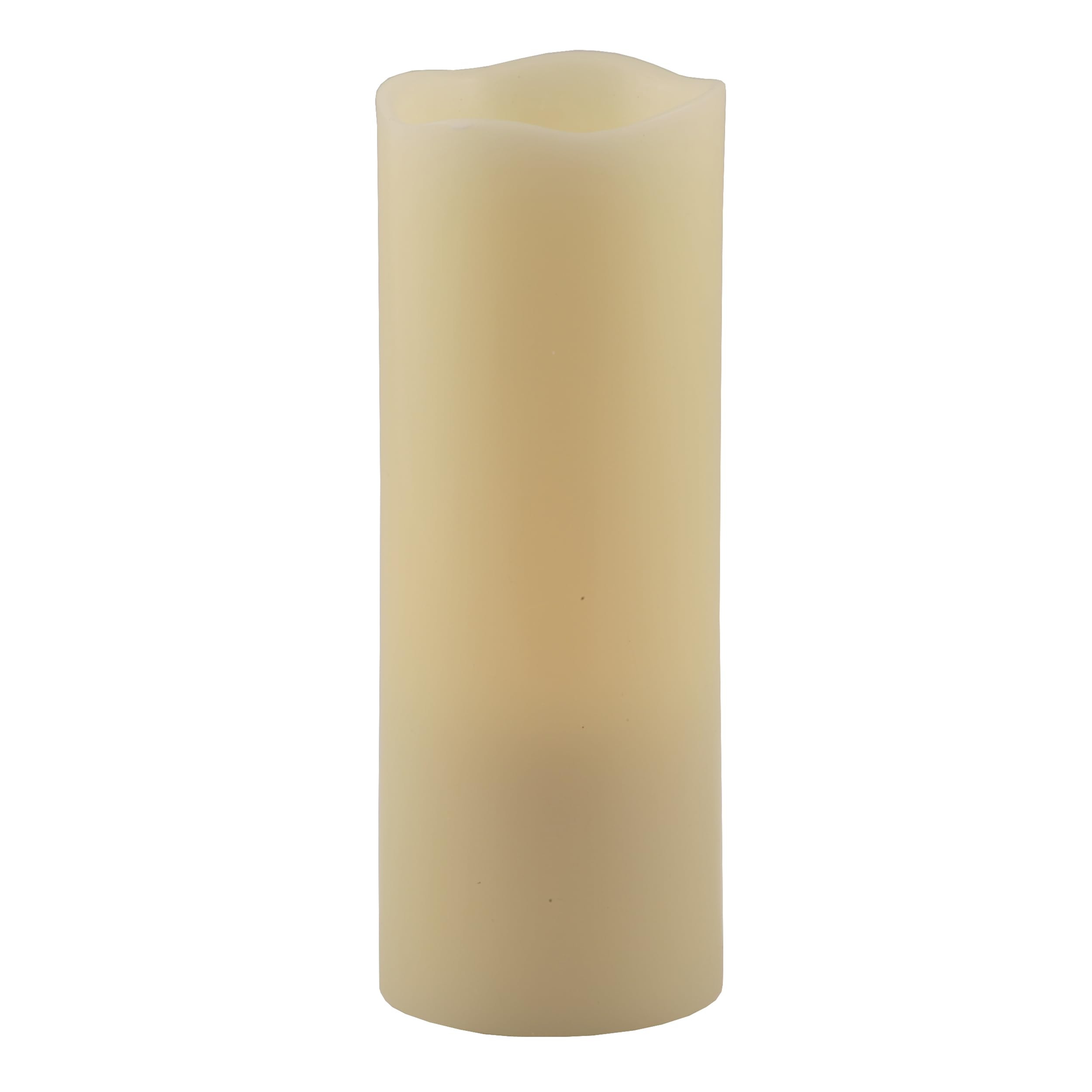 Realistic Ivory Flameless LED Pillar Candles - Battery Operated with Flickering Flame Effect, 4 & 8 Hour Timer, Melted Wax Look (3