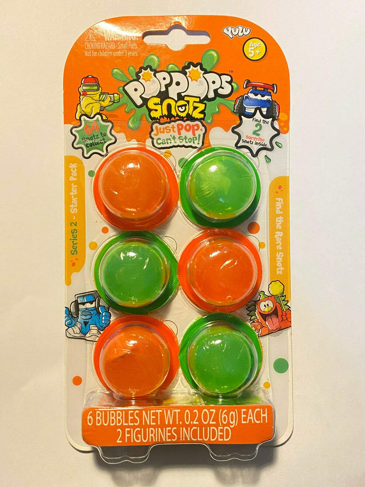 Pop Pops Snotz Series 2 Starter Pack - 6 Bubbles for Kids Sensory Play, Stress Relief & Fun Party Favors - Perfect for Birthday Gifts, Classroom Rewards & Fidget Toys