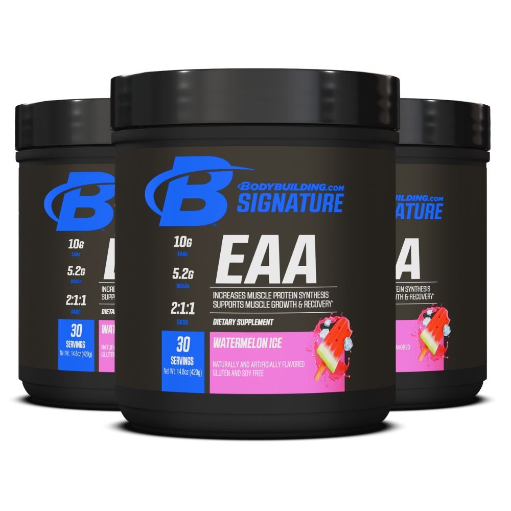3 Pack Bodybuilding.com Signature EAA - 90 Servings Total - Essential Amino Acids for Muscle Recovery & Performance | Pre-Workout & Post-Workout Supplement