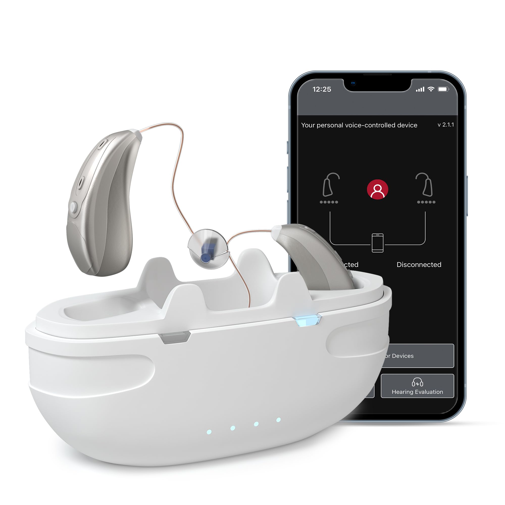 Rechargeable Bluetooth Hearing Aids for Seniors with Noise Cancellation & Smart App Control | Adjustable Frequency | Hands-Free Calling | Portable Design for TV Watching, Outdoor Activities & Clear Conversations