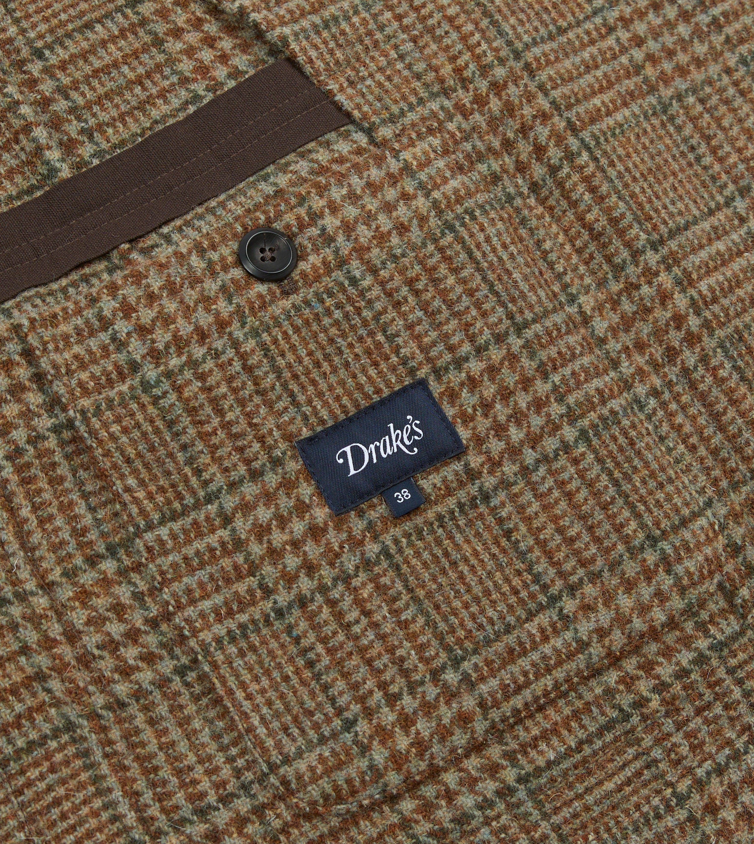 Brown Prince of Wales Check Shetland Tweed Blazer for Men - Classic Mk. VII Style for Business, Office & Formal Events