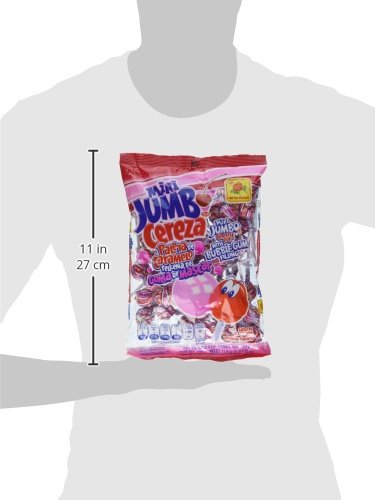 Mini Jumbo Cereza Lollipop with Bubble Gum Filling - Authentic Mexican Cherry Candy (50 Count) - Perfect for Parties, Pinatas & Sweet Treats