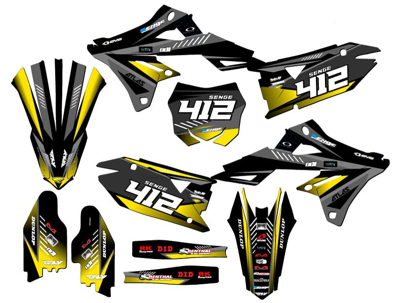 RMZ 450 Surge Black Senge Graphics Complete Kit with Rider I.D. for Suzuki Dirt Bikes 2018-2025 | Motocross & Off-Road Racing Decal Set