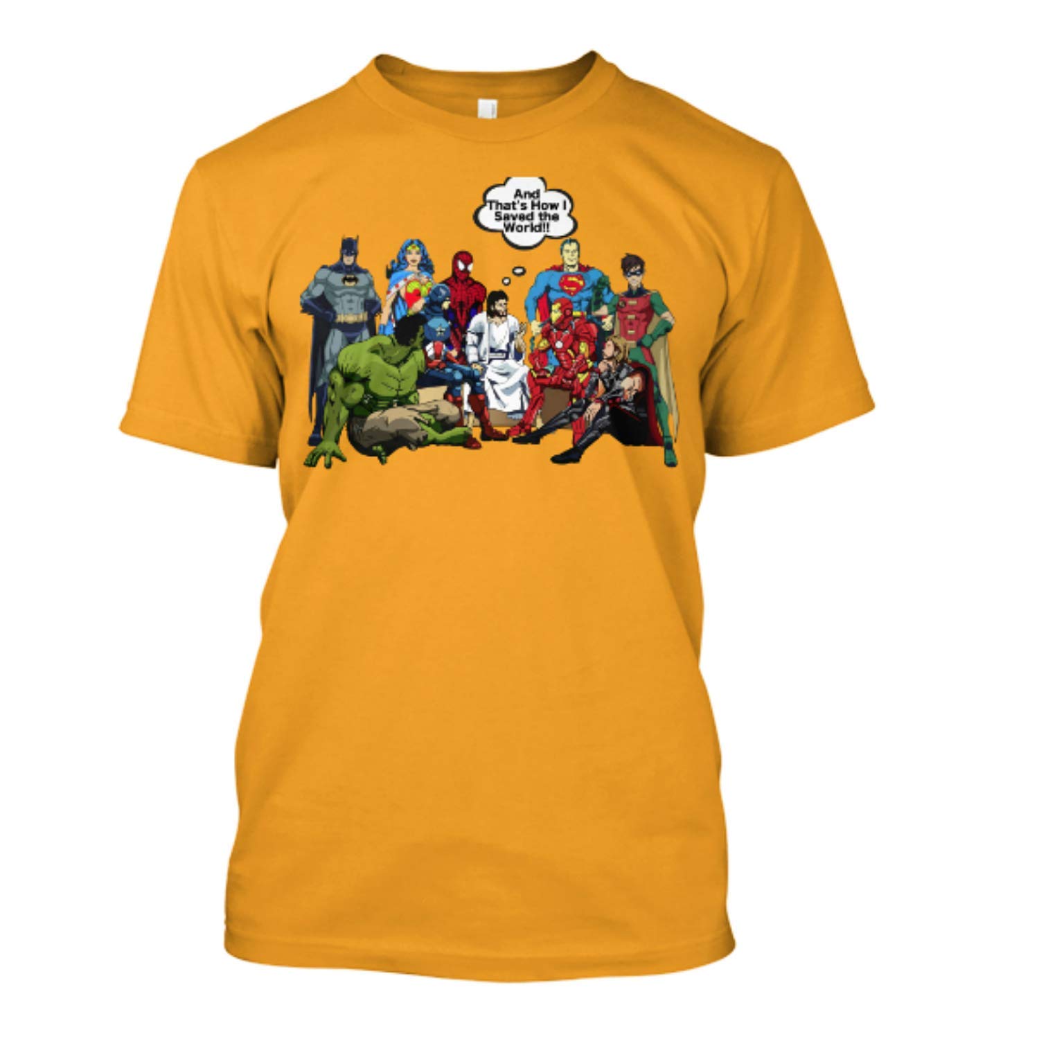 Jesus Superhero Kids T-Shirt Bulk Pack [18 Count] - Christian Youth Group & Vacation Bible School Apparel in White, Blue, Gold - 'That's How I Saved The World' Inspirational Tees for Church Events & Sunday School