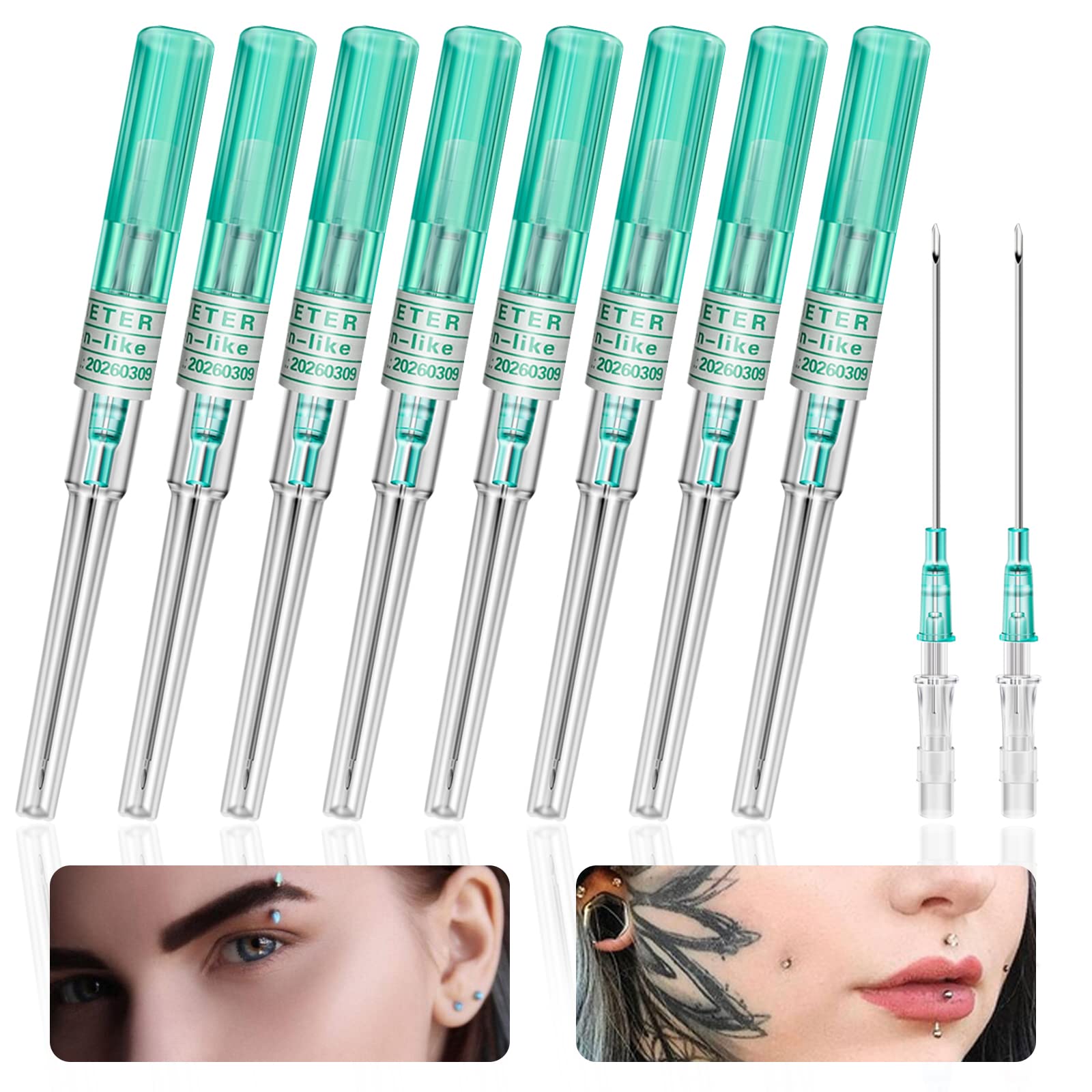 18G Catheter Piercing Needles - 10pcs Professional IV Catheter Needles for Ear, Nose & Body Piercing - Medical Grade Tattoo Tools & IV Start Kits Supplies - Perfect for Tattoo Artists, Piercing Studios & Medical Use