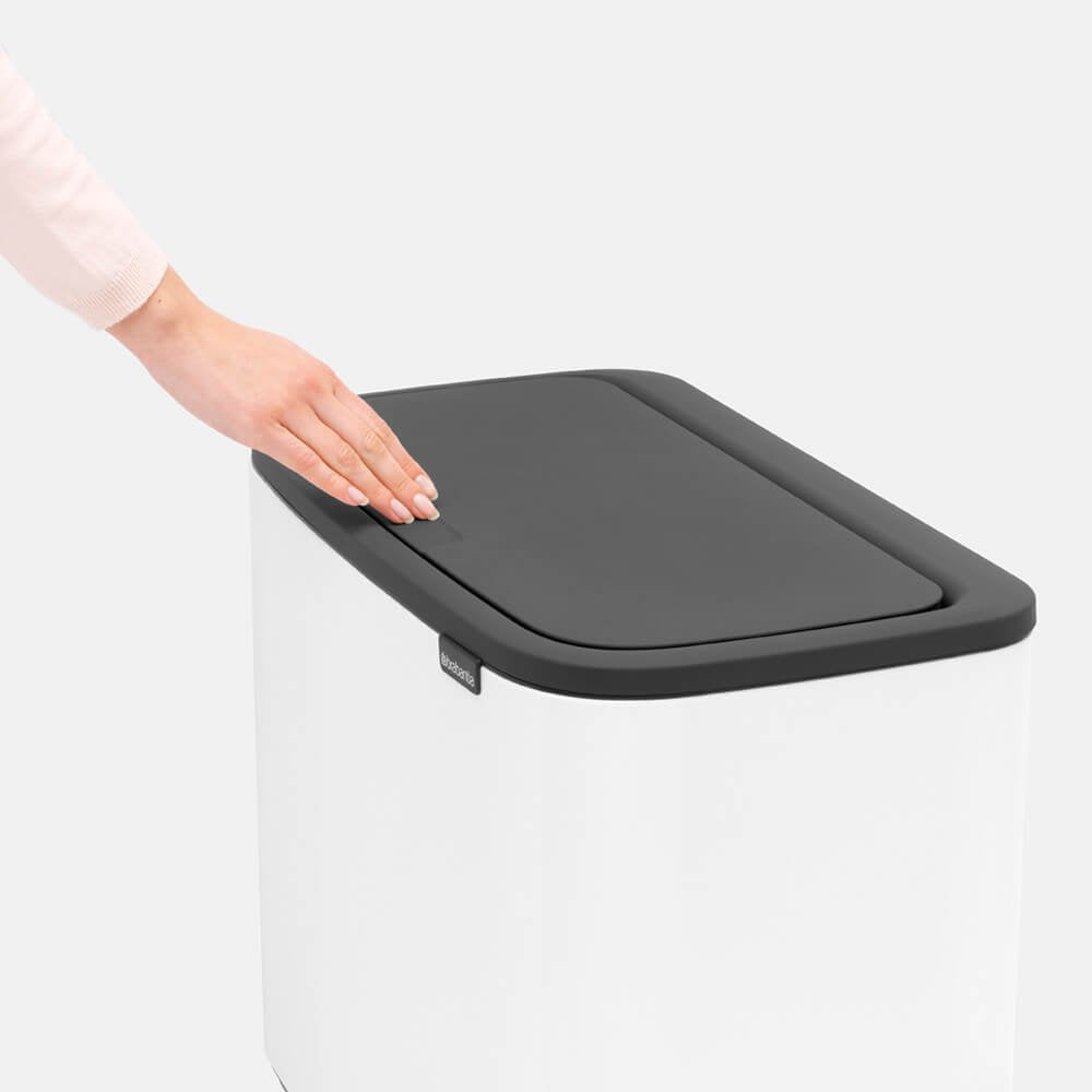 Bo Touch Bin with 2 Inner Buckets - 11L + 23L Dual Compartment Trash Can for Kitchen, Bathroom & Office Waste Management