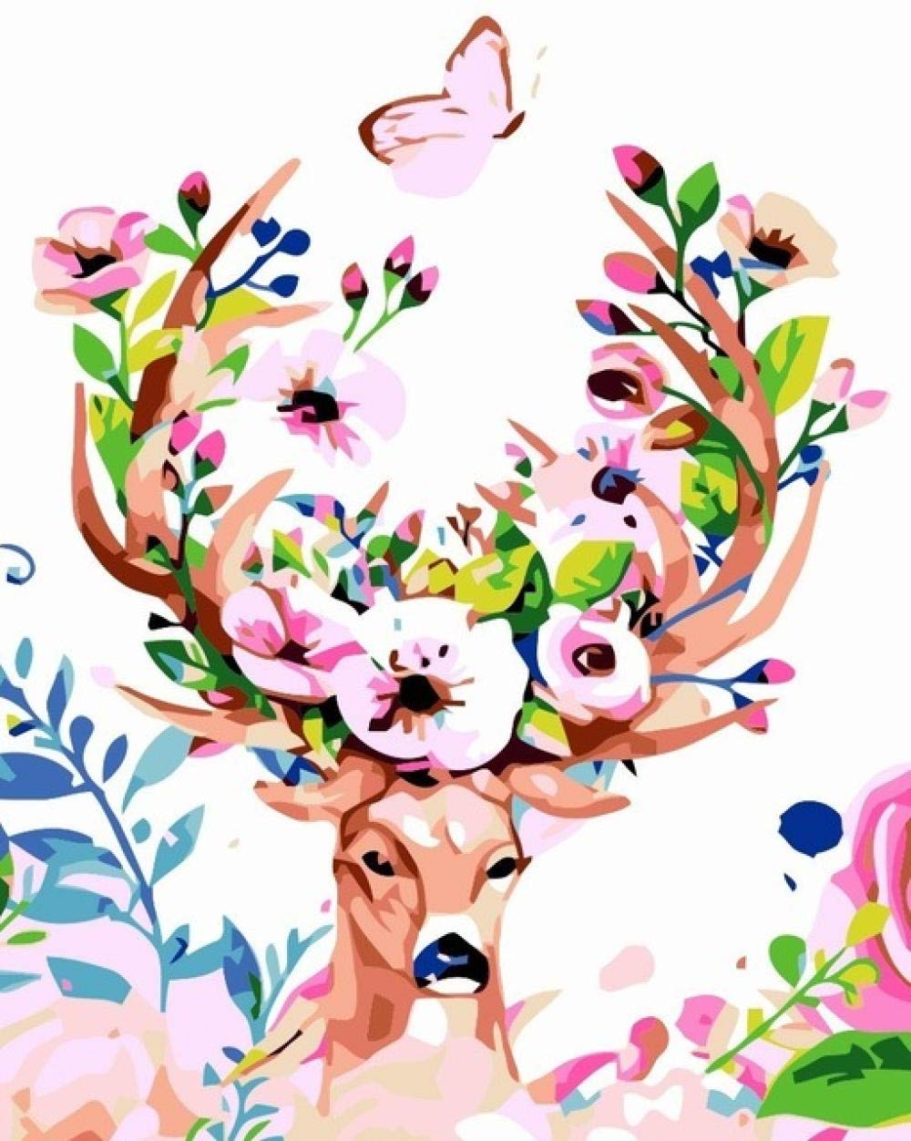 DIY Modern Animal Oil Painting by Numbers Kit - Hand Painted Canvas Wall Art for Home Decor, Unique Gift for Art Lovers (Perfect for Living Room, Bedroom & Office Decoration)