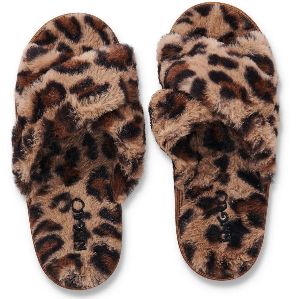Women's Cheetah Print Fuzzy Slippers - Cozy House Shoes for Women, Indoor/Outdoor Comfort - Perfect for Lounge, Home, and Gift Giving