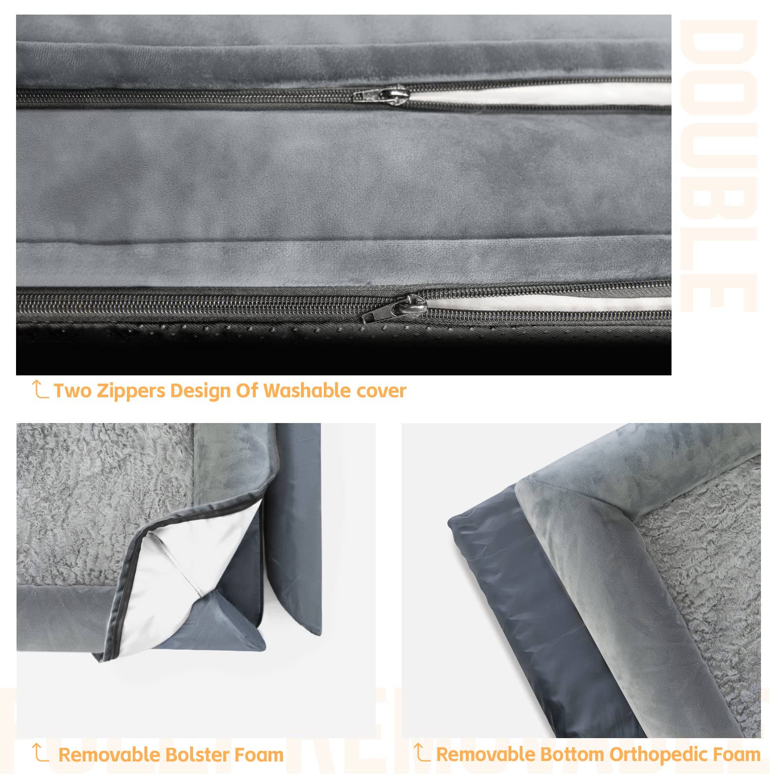 XXL Dog Bed for Extra Large Dogs - Washable & Removable Cover - Indoor & Outdoor Use - Perfect for Large Breeds Like Great Danes & Mastiffs