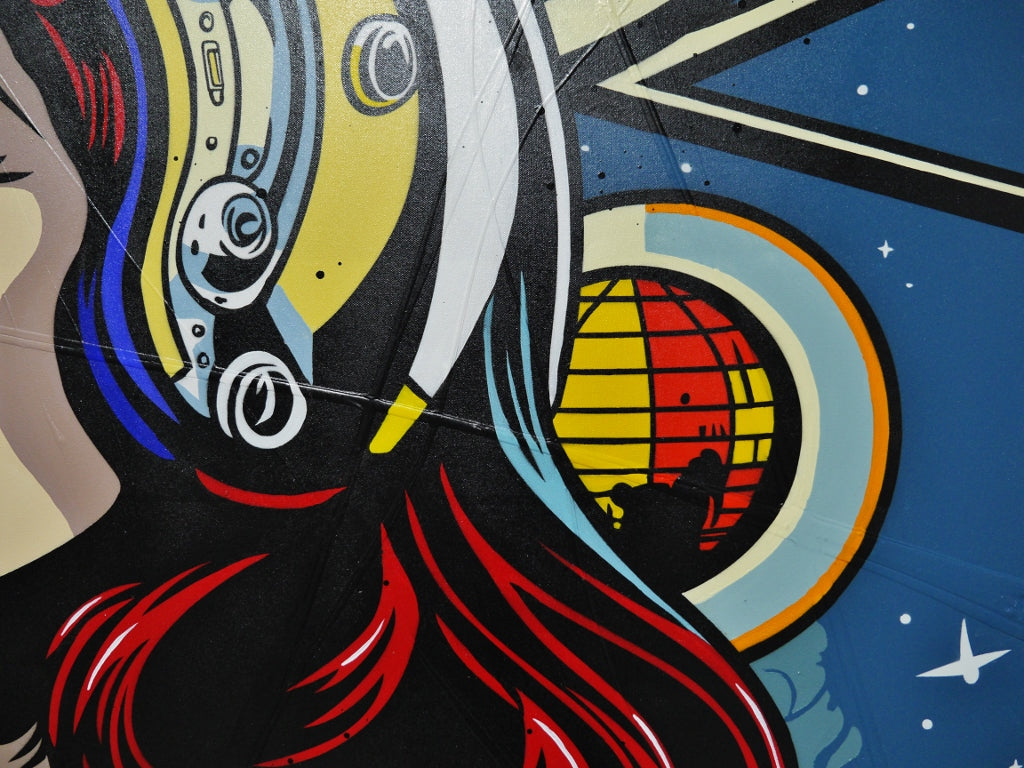 190cm x 100cm Space Classic Pop Art Canvas Painting by Allan - Large Wall Art for Living Room, Bedroom & Office Decor