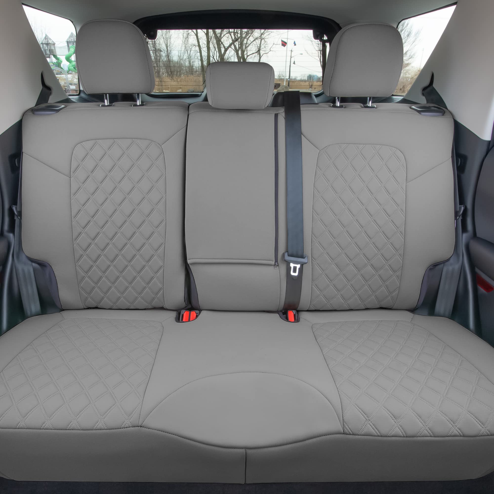 FH Group Custom Fit Neoprene Seat Covers for 2021-2024 Ford Bronco Sport - Water Resistant Neosupreme Full Set in Solid Gray | Perfect for Off-Roading, Camping & Daily Protection