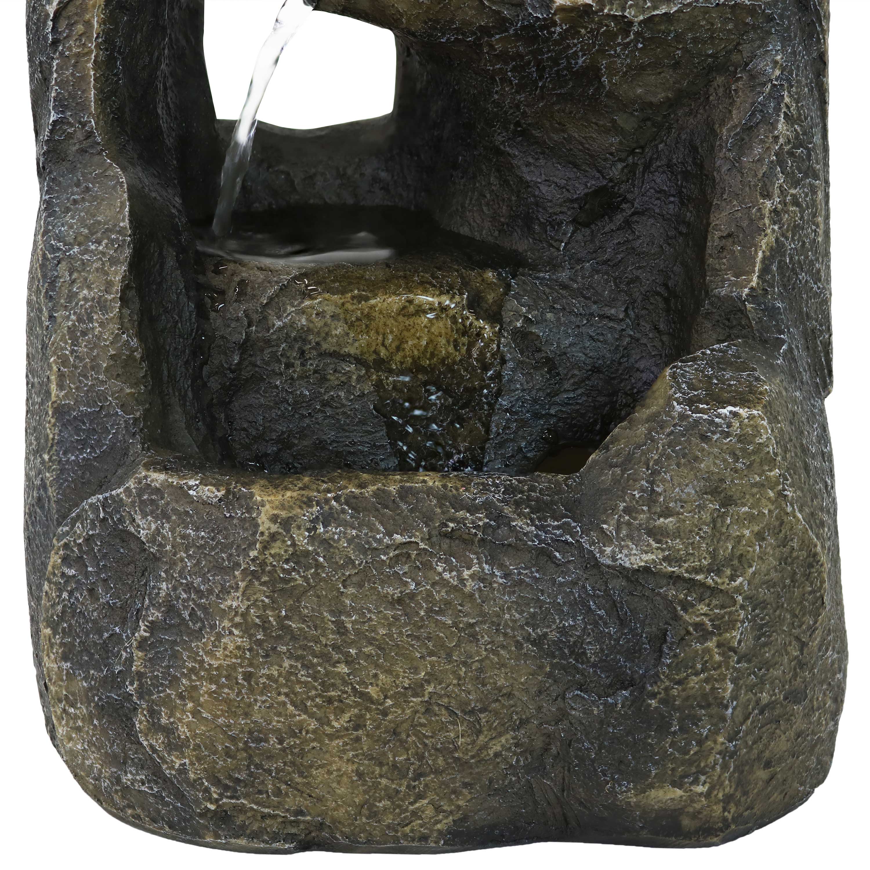 Sunnydaze Indoor Tabletop Fountain with Cavernous Rock Tiers - Relaxing Water Feature for Home, Office & Meditation Spaces