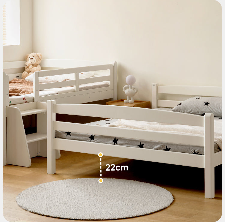 Solid Wood Beech & Birch White Detachable Bunk Bed for Kids - Perfect for Small Bedrooms, Guest Rooms & Space-Saving Kids' Rooms