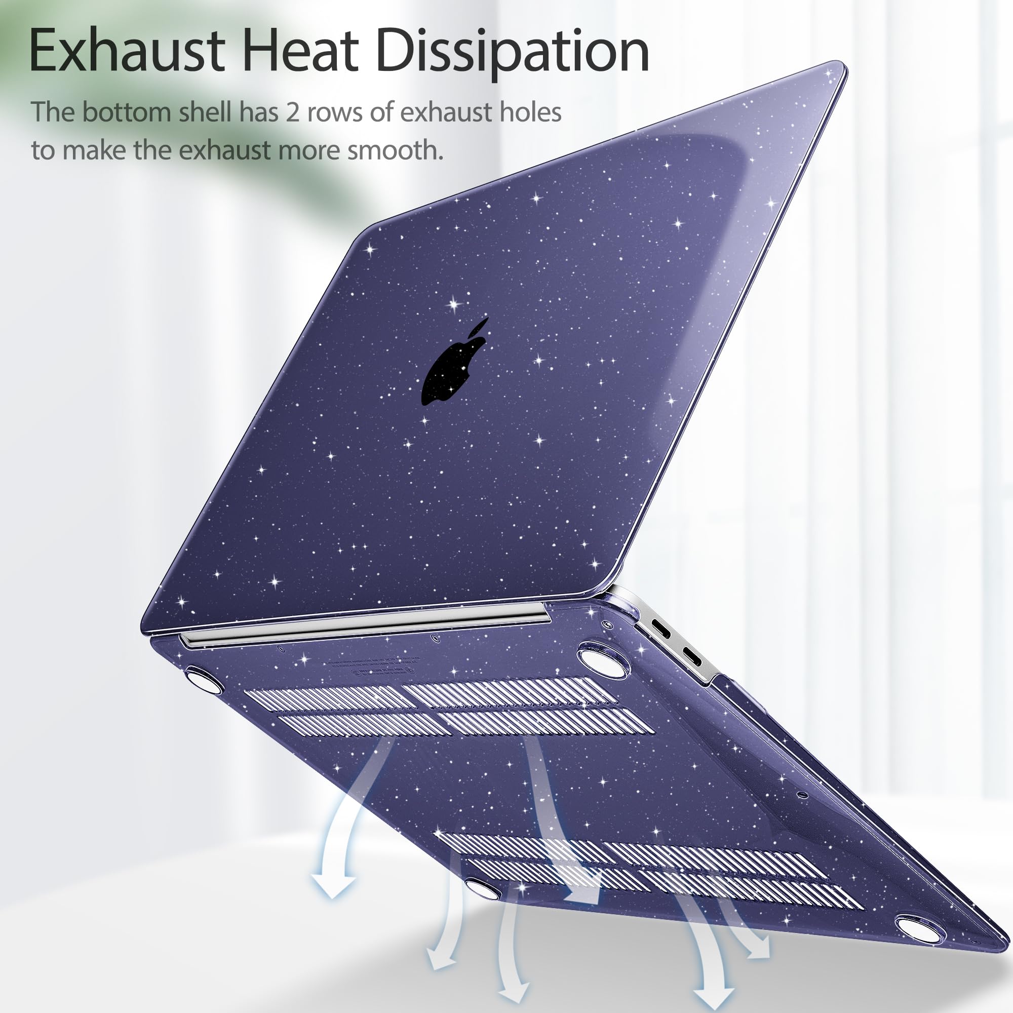 May Chen MacBook Air 13 inch Case (2021/2020/2019/2018 Models) - Hard Plastic Protective Shell Compatible with M1 A2337 A2179 A1932, Fits Retina Display & Touch ID - Shining Royal Blue | Perfect for Work, Travel & School Protection