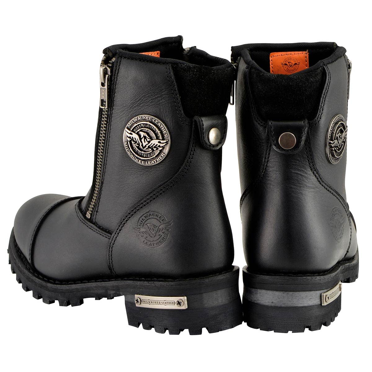 Milwaukee Leather MBM102 Men's Black Smooth Double-Sided Zipper Motorcycle Boots Size 11.5 - Durable Riding Boots for Harley & Cruiser Bikes, Perfect for Long Rides & Commuting