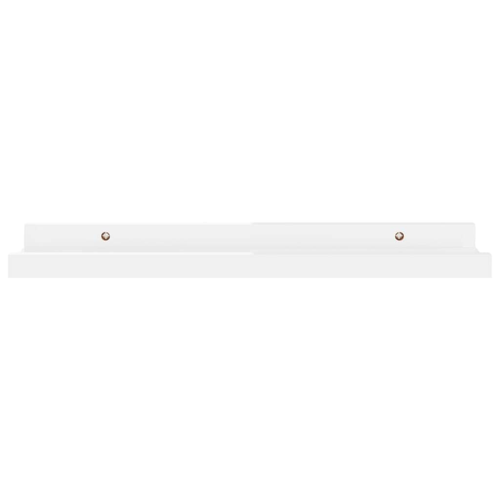 Floating Shelves for Wall - Set of 4 High Gloss White Wood Wall Shelves (15.7