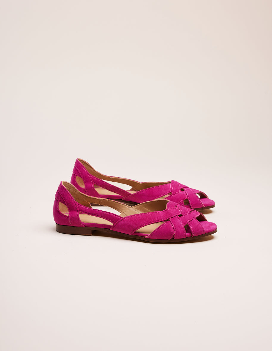 Fuchsia Suede Clementine Sandals for Women - Comfortable & Stylish Summer Slide Sandals for Beach, Pool, and Casual Outings