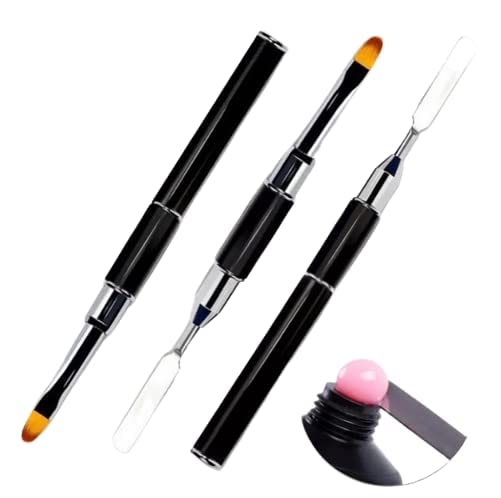 Premium 2-in-1 Poly Gel Brush with Spatula | Stainless Steel Nail Art Tool for PolyGel, UV Gel & Acrylic Nails | Perfect for Nail Extensions, Salon & DIY Home Manicures