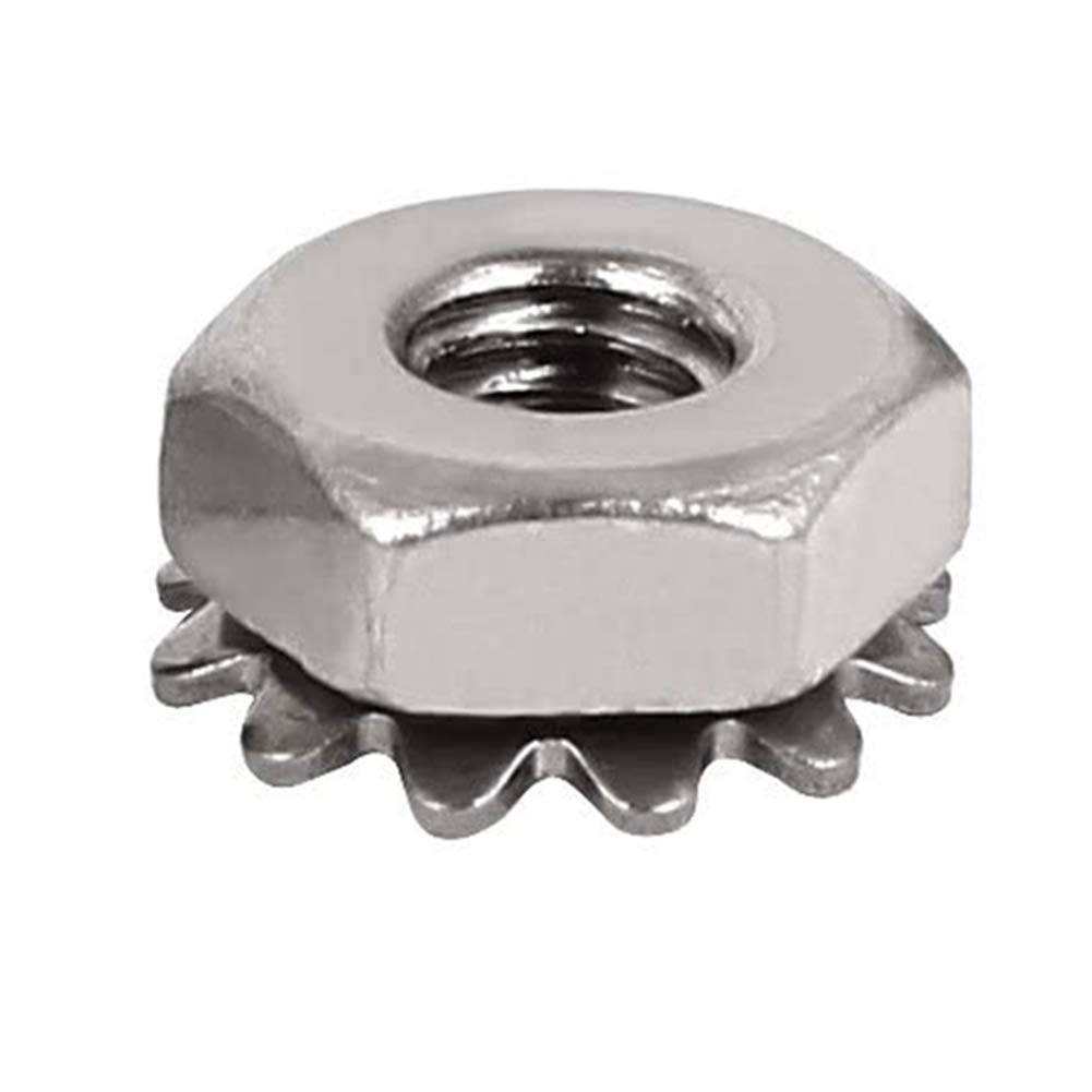 MroMax 8#-32 K-Lock Nuts, 50Pcs - 304 Stainless Steel Keps Lock Nuts for Hardware Fastening | Durable & Corrosion-Resistant | Perfect for Machinery, Furniture & Electrical Appliances | Secure Fastening Solution for DIY Projects & Industrial Use