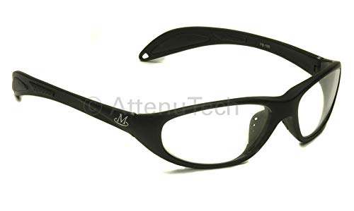 Radiation Protection Glasses - Lead Glasses MicroLite Plus with 0.75mm Schott Leaded Lenses, Black, Non-Prescription - Perfect for X-Ray, Dental, and Medical Professionals