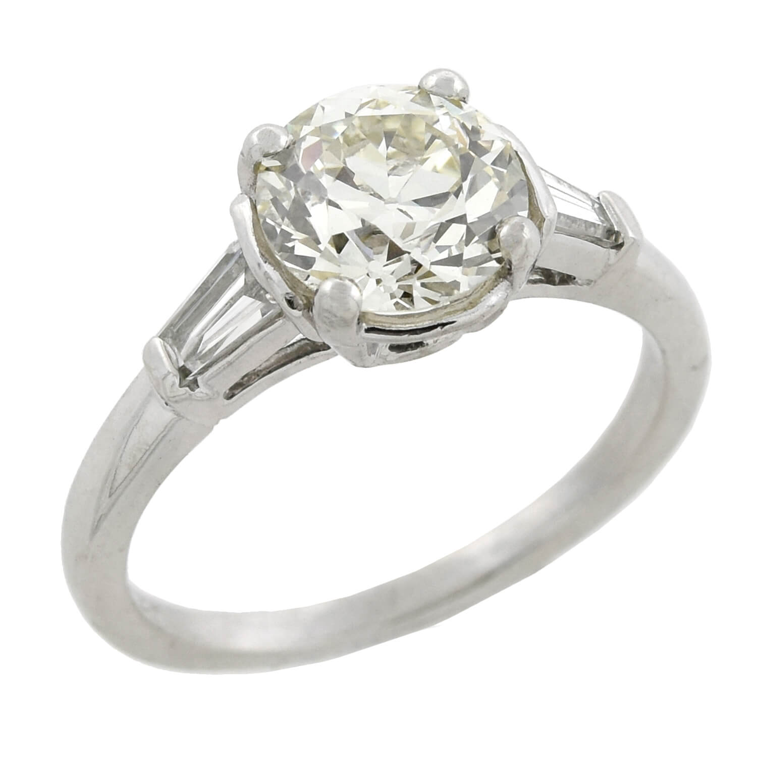 Vintage Platinum Diamond Engagement Ring 1.71ct Center Stone - Perfect for Proposals, Anniversaries & Romantic Occasions