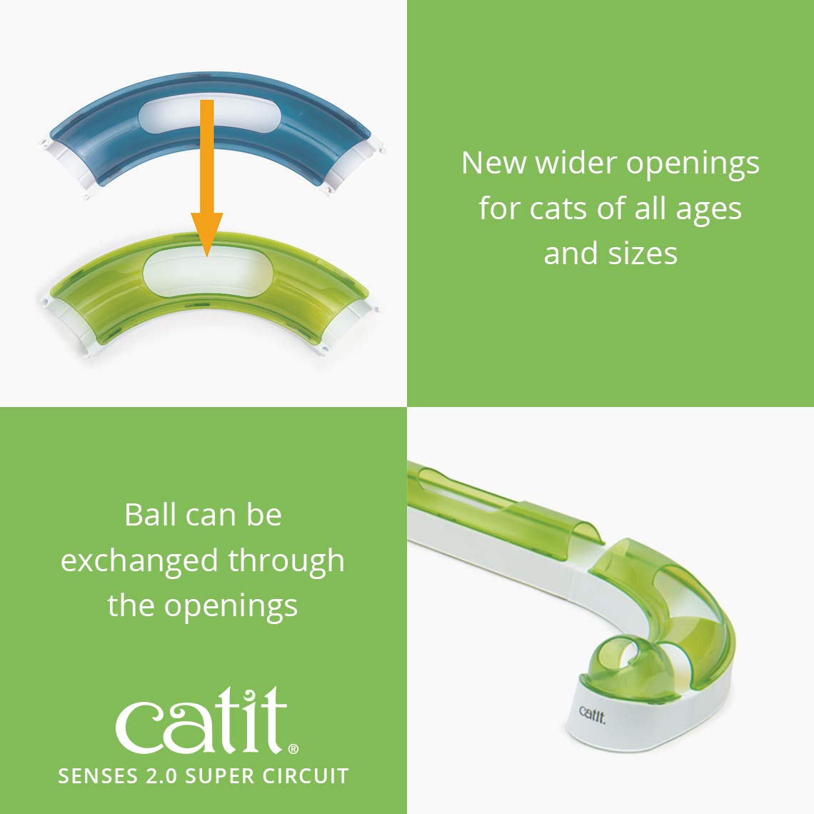 Catit Senses 2.0 Super Circuit Interactive Cat Toy - 12-Piece Closed-Track Ball Toy for All Breed Sizes | Indoor Play & Exercise for Cats | Stimulating Activity for Kittens & Adult Cats