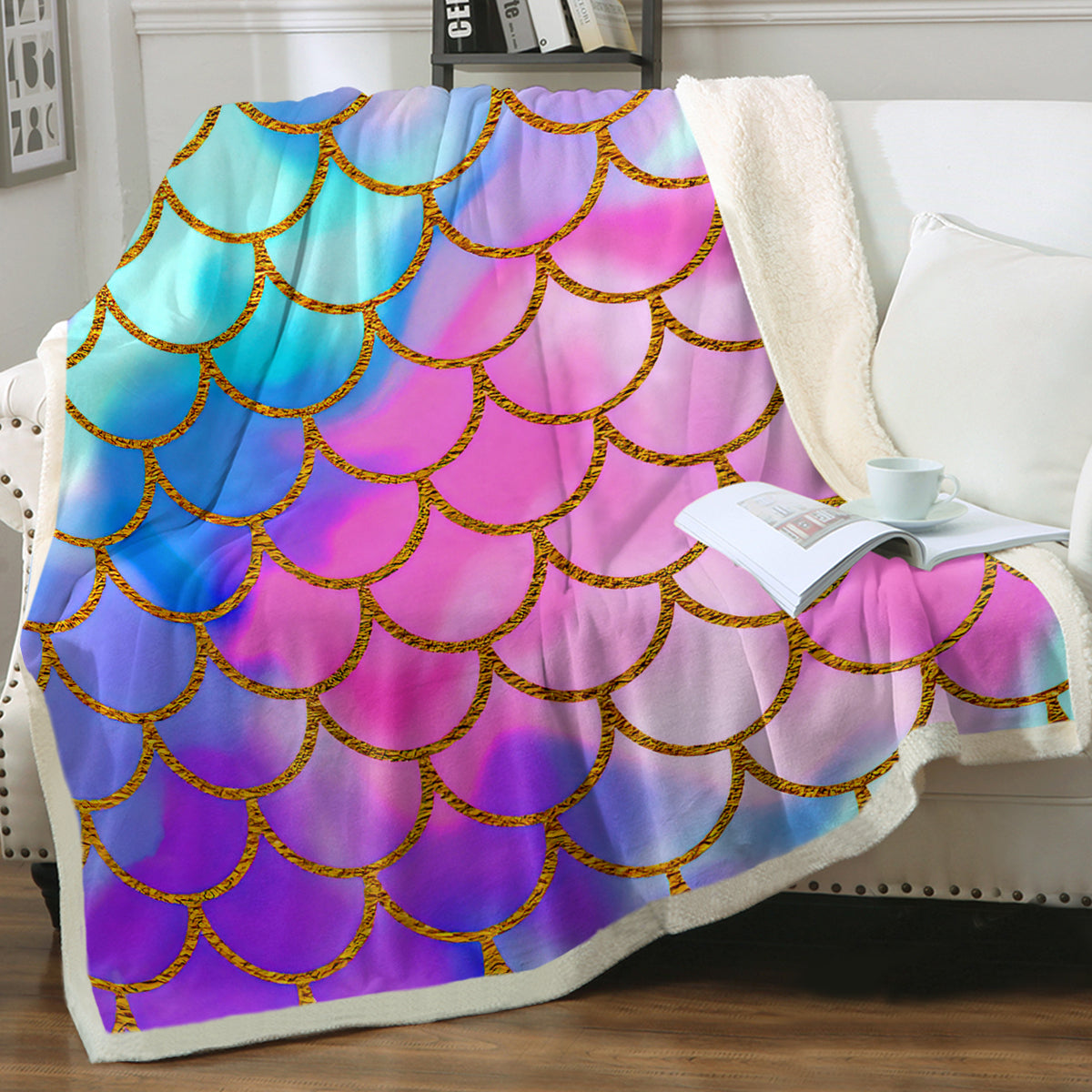 Cozy Mermaid Passion Soft Sherpa Blanket for Adults & Kids - Warm Flannel Fleece Throw for Bed, Couch, and Home Decor - Perfect Gift for Christmas & Winter Nights