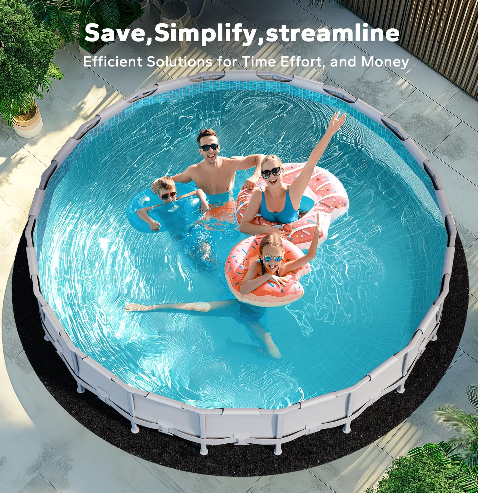 28 Ft Round Pool Liner Pad for Above Ground Swimming Pools - Heavy Duty Geotextile Underlayment for Pool Protection | Extends Liner Life, Easy Installation | Perfect for Backyard, Summer Pool Parties & Family Fun