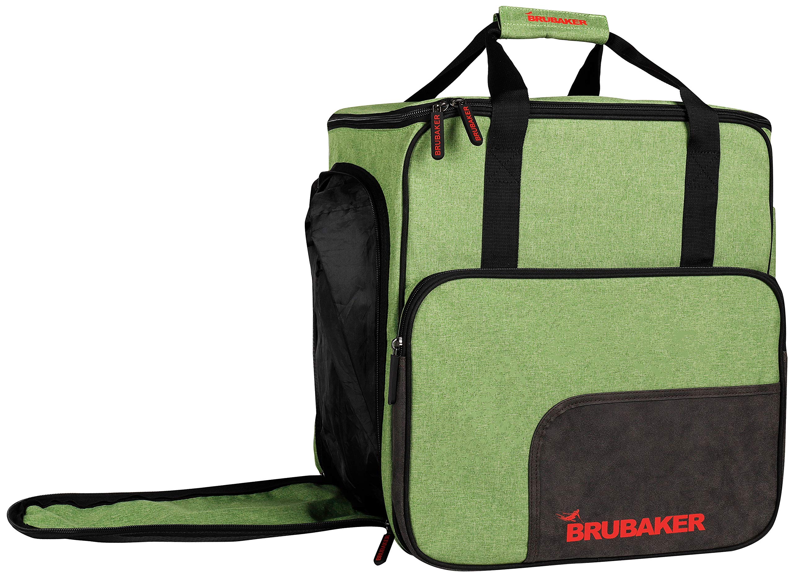 Premium Ski Bag & Boot Bag Combo Set for 1 Pair Skis, Poles, Boots & Helmet - Durable Travel Storage Solution for Ski Trips - Green & Black Design for Winter Sports Enthusiasts