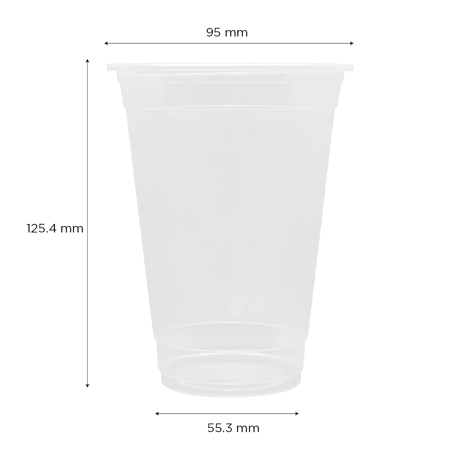 16oz 2,000 Count 95mm Clear Plastic U-Rim Disposable Cups - Translucent PP Material for Sealing Films (C1011) - Perfect for Parties, Catering, and Food Service Businesses
