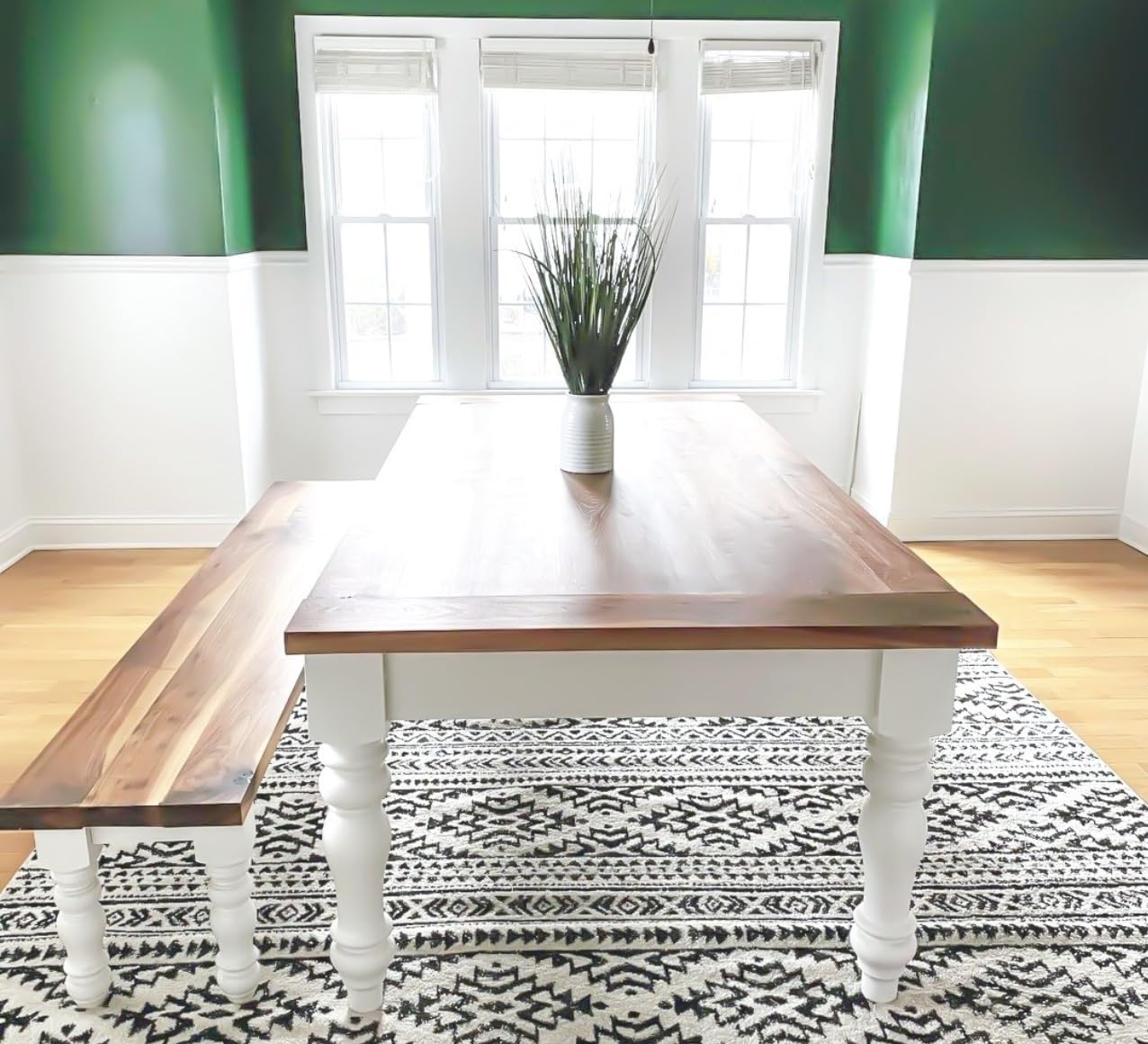 CAROLINA LEG CO. Handmade Farmhouse Dining Table Legs Set - 4 Solid Wood Turned Legs (5