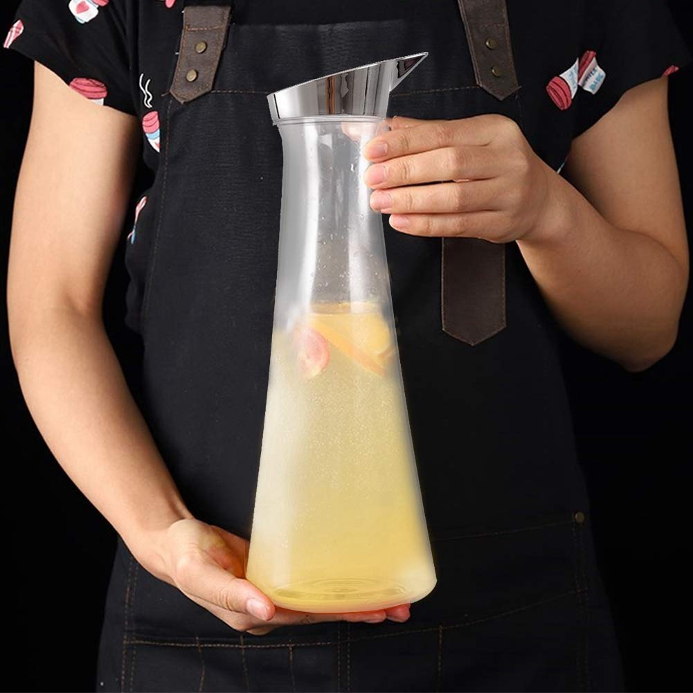 1.4L Acrylic Transparent Juice Pitcher with Removable Lid - Glass Pitcher for Mimosa Bar, Brunch, Cold Water, Juice, Milk & Iced Tea - Perfect for Entertaining, Parties & Everyday Use