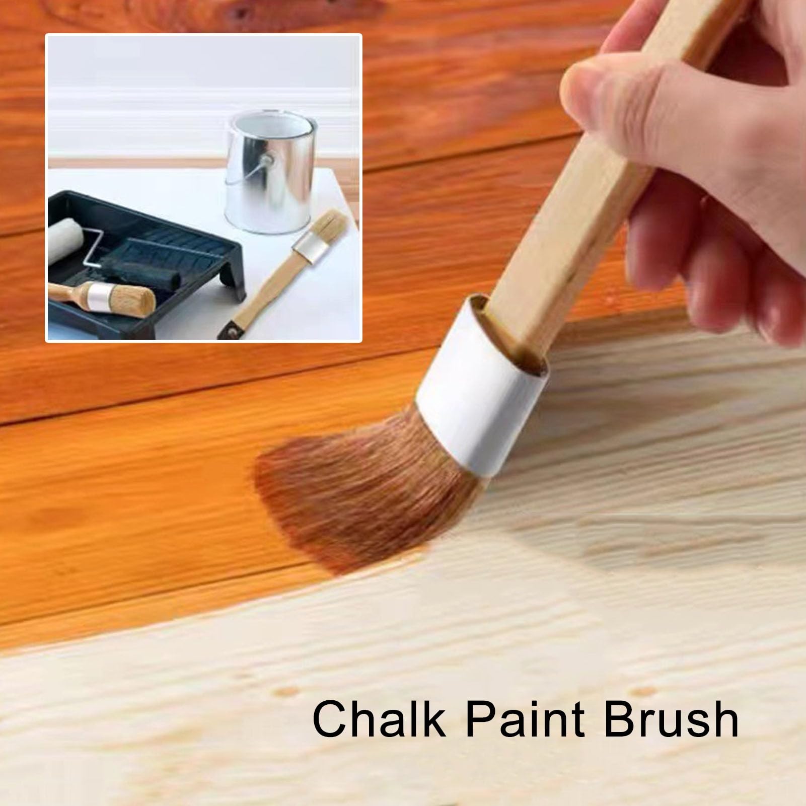 4Pcs Soft Bristle Wax Brushes for Furniture - Handheld Chalk Wax Applicator Set with Easy Operation - Perfect for DIY Home Decor, Woodworking & Chalk Painting Projects