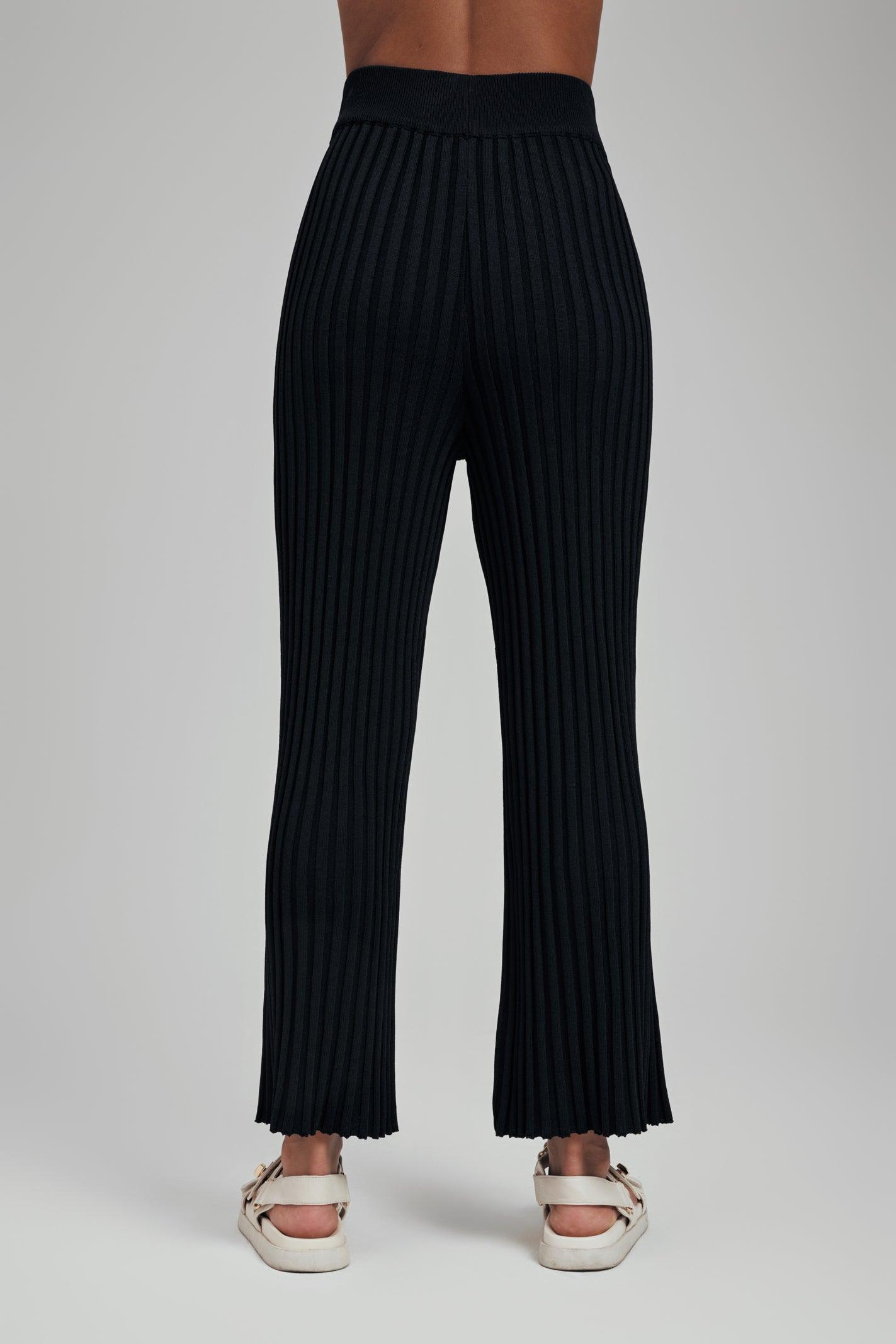 Luna Ribbed Knit Wide Leg Pants for Women - High Waisted Stretchy Comfortable Lounge Pants - Perfect for Yoga, Travel & Casual Wear