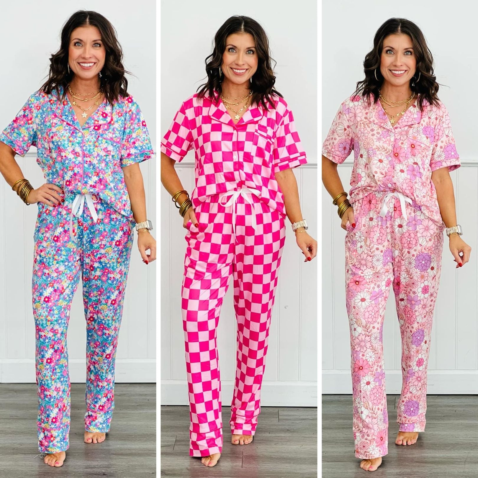 PREORDER: Soft & Cozy Button Front Pajama Pant Set - 3 Stylish Prints for Women | Perfect for Lounging, Sleepwear & Relaxing at Home