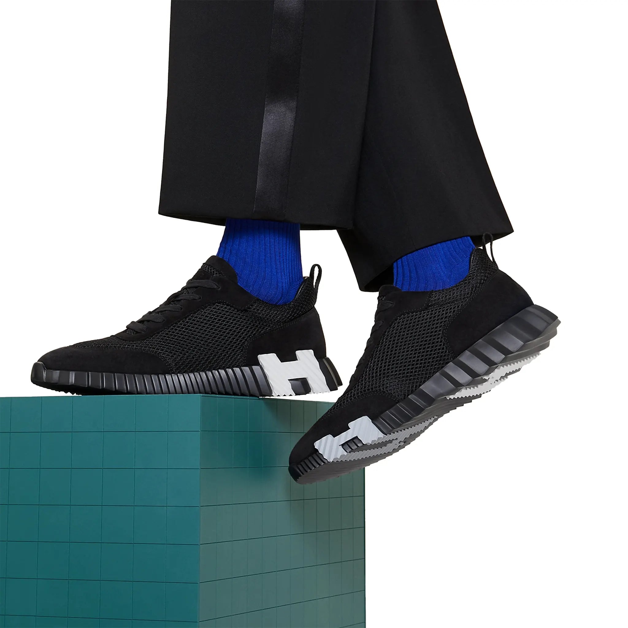 Hermès Paris Bouncing Sneaker - Black Luxury Leather Sneakers for Men & Women | Perfect for Casual Wear, Office & Fashion Outings