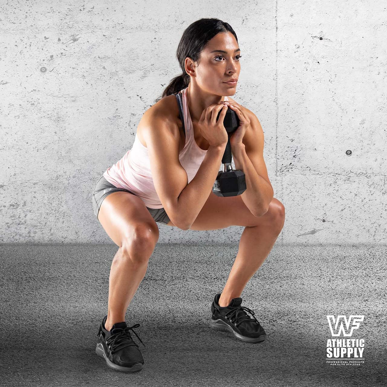 WF Athletic Supply Rubber Encased Hex Dumbbells with Contoured Grip Handle - Premium Weight Set for Strength Training, Muscle Toning & Full Body Workouts | Ideal for Home Gym, CrossFit & Fitness Enthusiasts