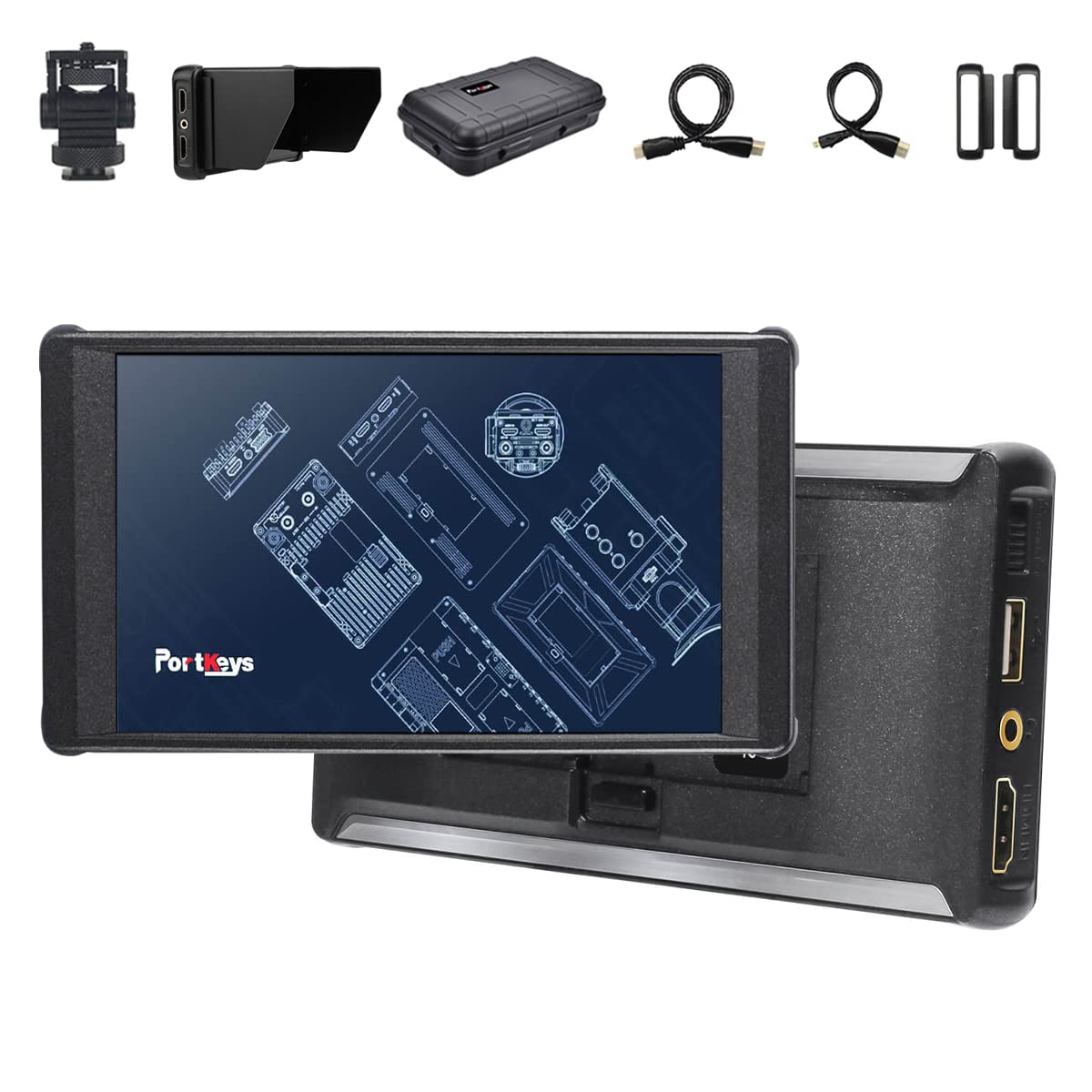 Portkeys PT6 5.2 Inch 4K HDMI Touch Screen Field Monitor - 1920x1080 Resolution, 3D LUT, Peaking Frame, Wireframe Protection, Image Crop - Perfect for DSLR Cameras, Live Streaming & Video Production