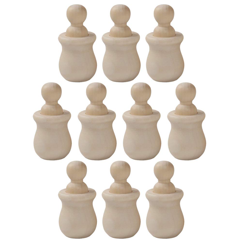 EXCEART 10pcs Unfinished Wooden Peg Dolls for DIY Crafts & Kids Painting - Perfect for Art Projects & Peg Games