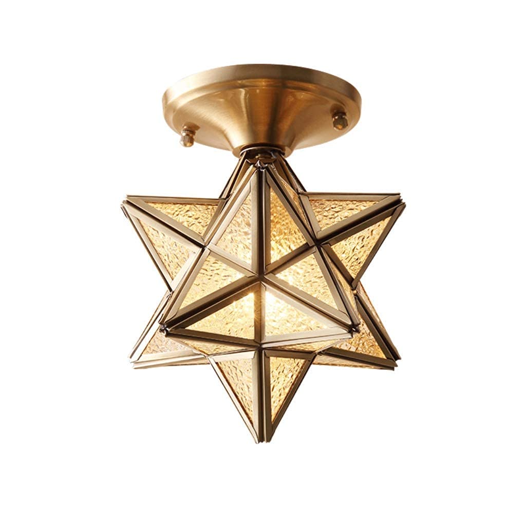 Modern Five-Pointed Star Ceiling Lamp - All Copper LED Lighting Fixture for Living Room, Kitchen, Dining Room, Hallway & Balcony | Energy Efficient Home Decor & Ambient Lighting Solution
