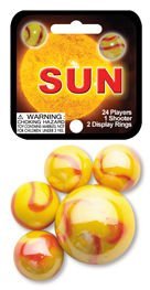 Sun Marbles Net - 1 Shooter Marble & 24 Player Marbles Set for Kids Outdoor Games, Marble Run, and Classic Marble Shooting Fun
