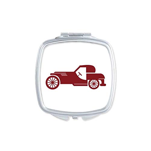 DIYthinker Geometric Classic Red Cars Outline Mirror - Portable Compact Pocket Makeup Mirror with Double Sided Glass - Perfect for Travel, Home, and On-the-Go Touch Ups