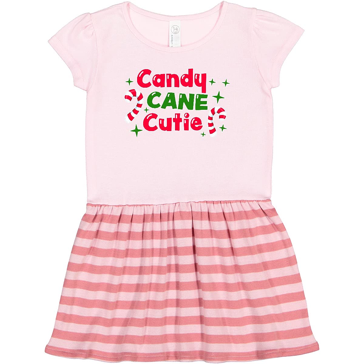 Inktastic Christmas Candy Cane Cutie Toddler Dress - Festive Holiday Outfit for Baby Girls | Perfect for Christmas Photos, Parties & Family Gatherings
