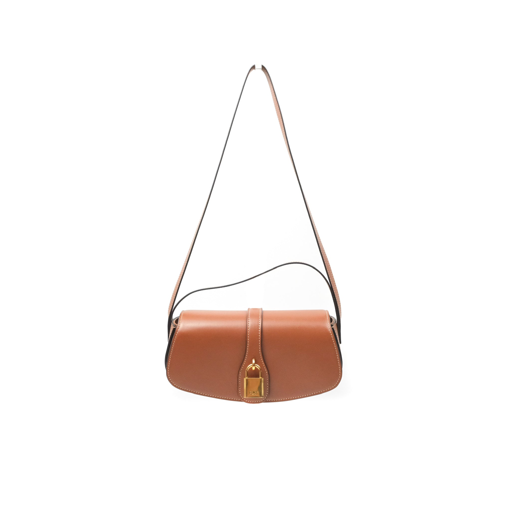 Celine Clutch on Strap Tabou Tan Calfskin Leather Crossbody Bag - Elegant Women's Handbag for Evening Parties & Date Nights