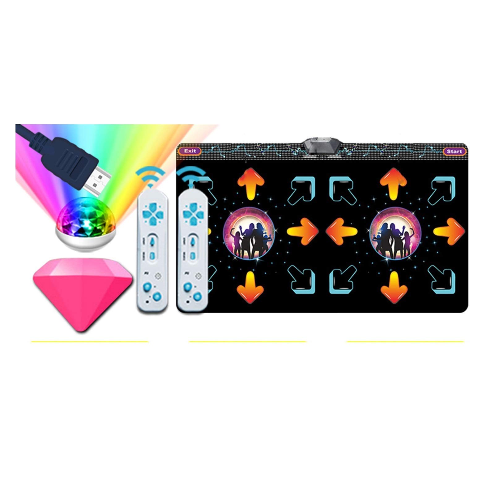 Qgg Non-Slip Dance Mat for Kids & Adults - Compatible with Dance Revolution, PC & Laptop Video Games - Interactive Gaming Mat for Fitness & Fun (Color: D) - Perfect for Home Dance Parties, Exercise & Family Game Nights